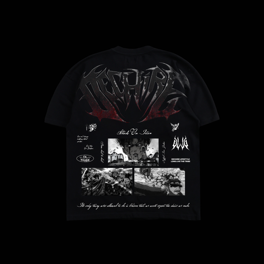 LEVI ACKERMAN 'YEAR 25' OVERSIZED TEE IN BLACK
