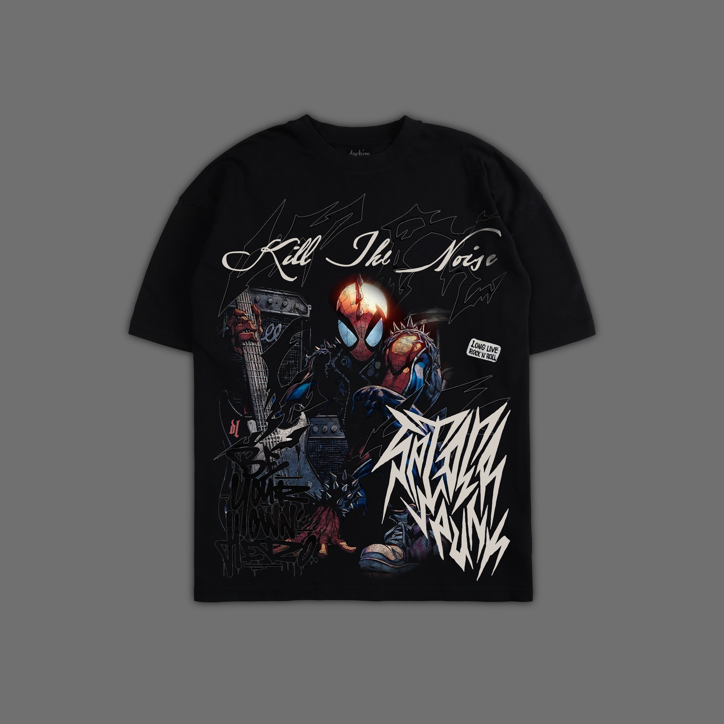 SPIDER-PUNK: CAN'T RUSH GREATNESS 'EXCLUSIVE' OVERSIZED TEE IN BLACK