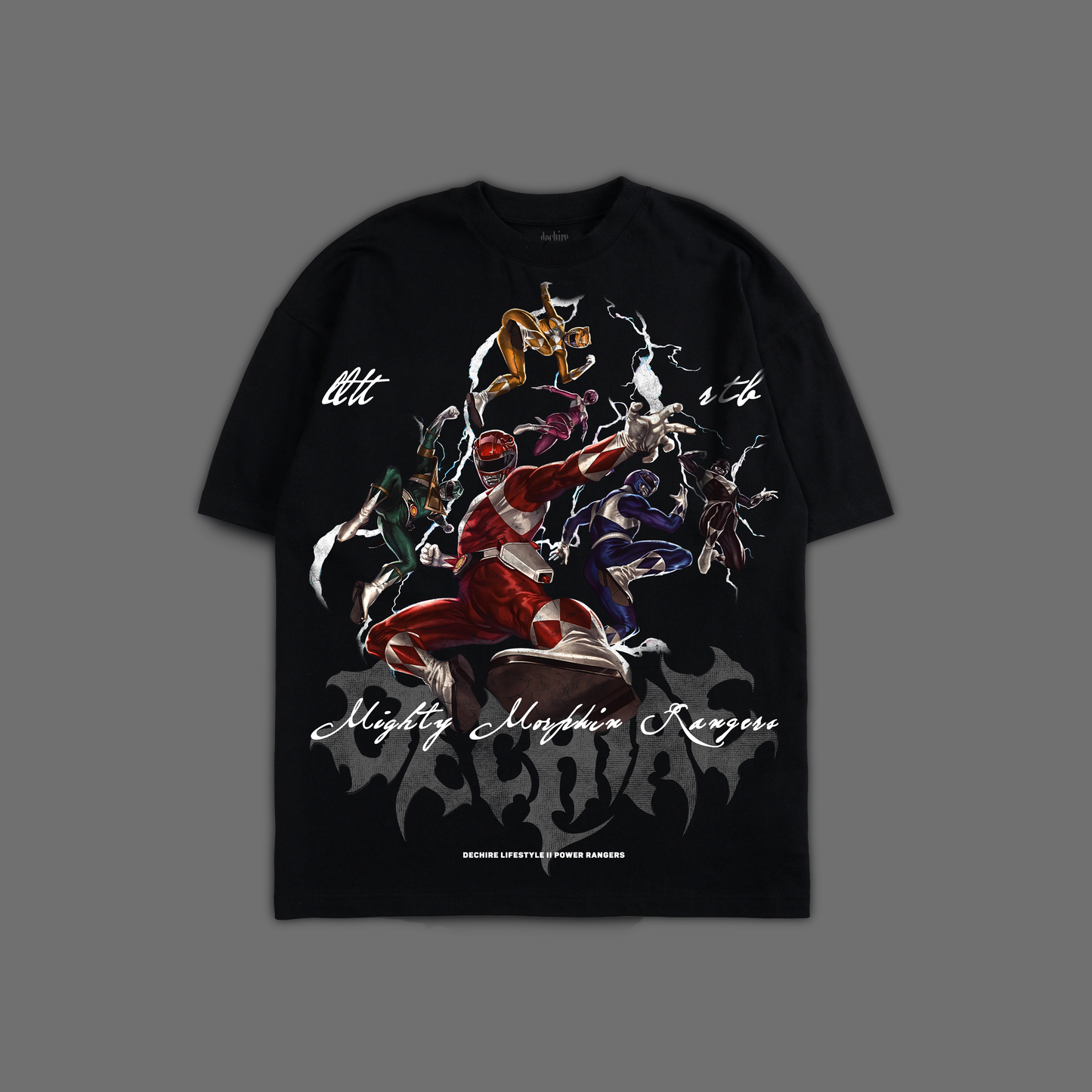 POWER RANGERS || MIGHTY MORPHIN '32 YEAR EDITION' OVERSIZED TEE IN BLACK