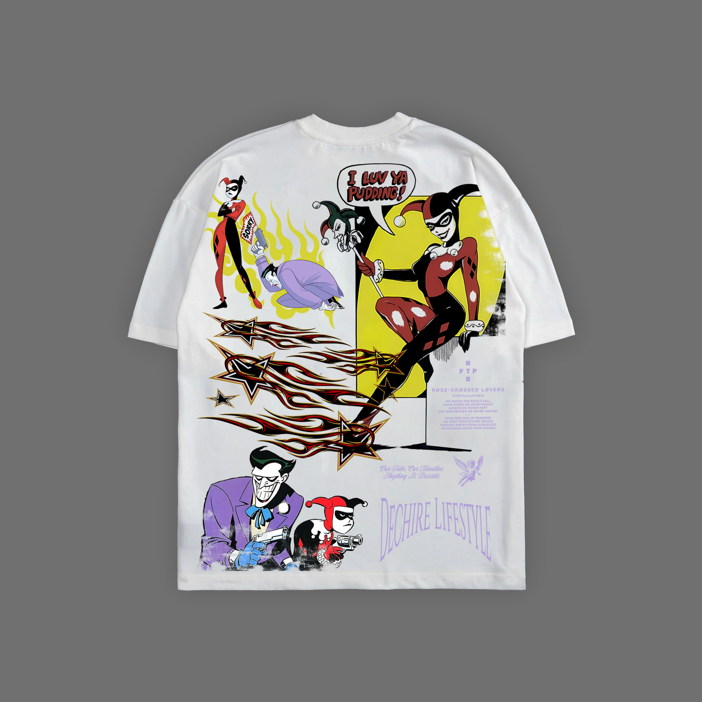 JOKER & HARLEY | RCL '97 SERIES' OVERSIZED TEE IN WHITE