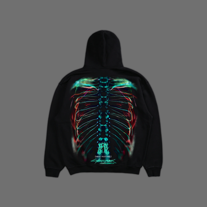 SANDEVISTAN 'LIMITED' OVERSIZED FLEECE HOODIE IN BLACK