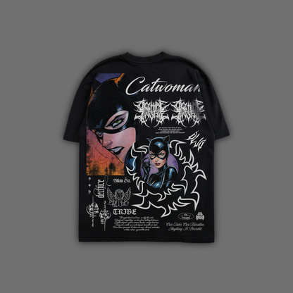 NINE LIVES 'LIMITED' OVERSIZED TEE IN BLACK