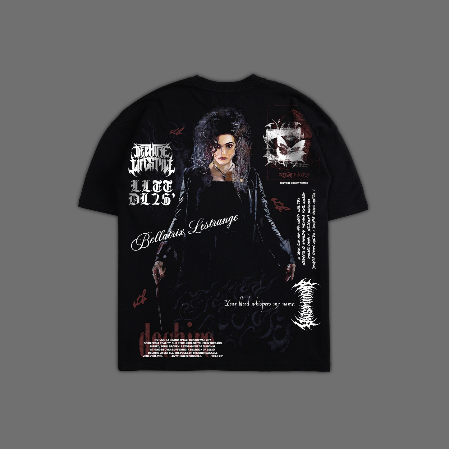 DEATH EATER | BELLATRIX LESTRANGE 'LIMITED' OVERSIZED TEE IN BLACK