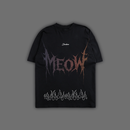 NINE LIVES 'LIMITED' OVERSIZED TEE IN BLACK