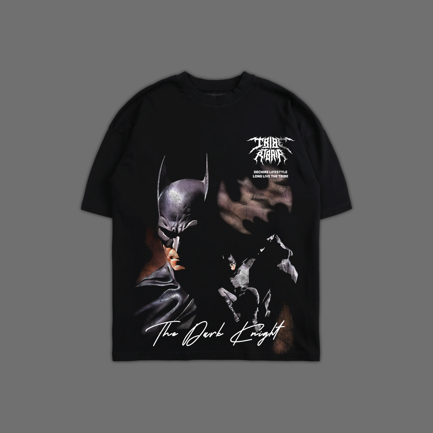 THE DARK KNIGHT 'TRIBUTE EDITION' OVERSIZED TEE IN BLACK