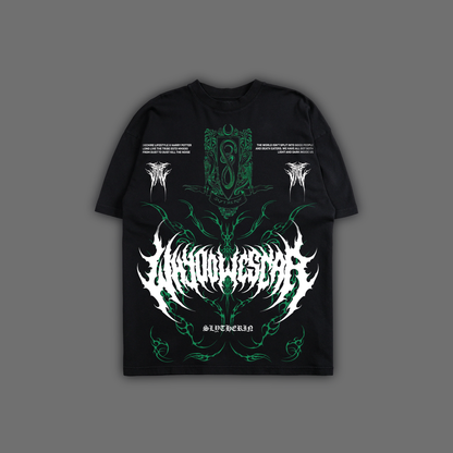 SLYTHERIN 'LIMITED' OVERSIZED TEE IN BLACK