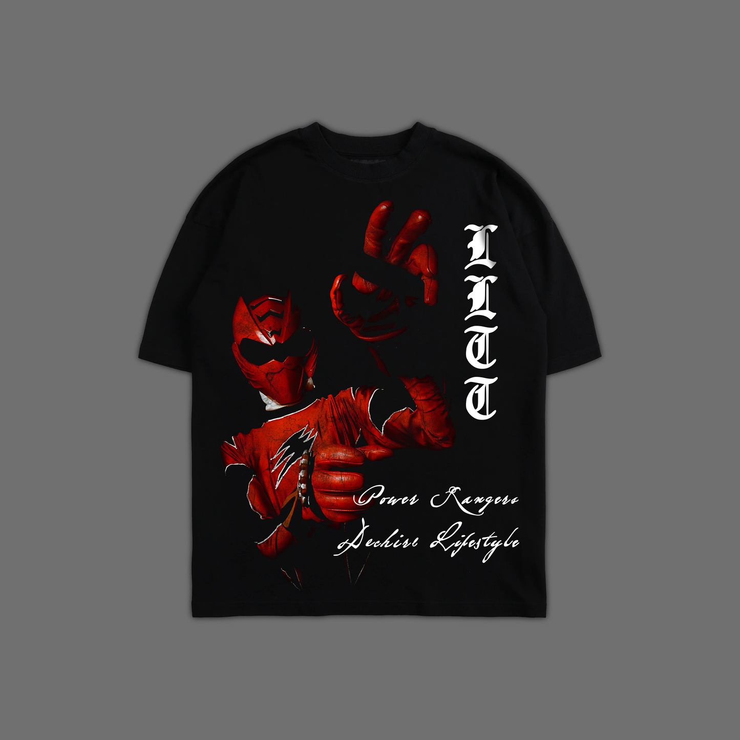 JUNGLE FURY II RED RANGER 'LIMITED' OVERSIZED TEE IN BLACK