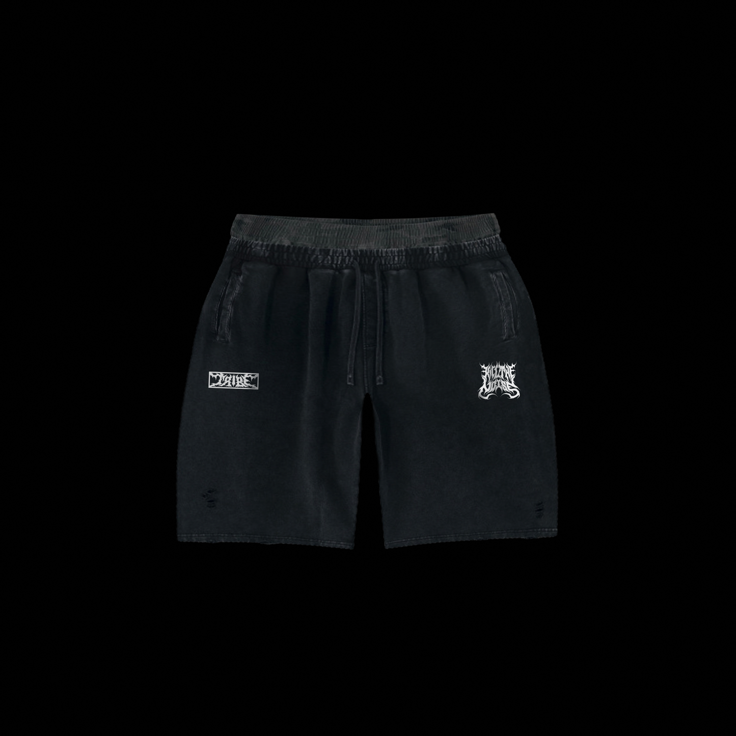 KILL THE NOISE 'DISTRESSED & WASHED' CAMO ELASTIC WAISTBAND SHORTS