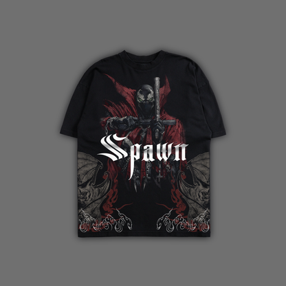 SPAWN v. BATMAN '1 OF 500' OVERSIZED TEE IN BLACK