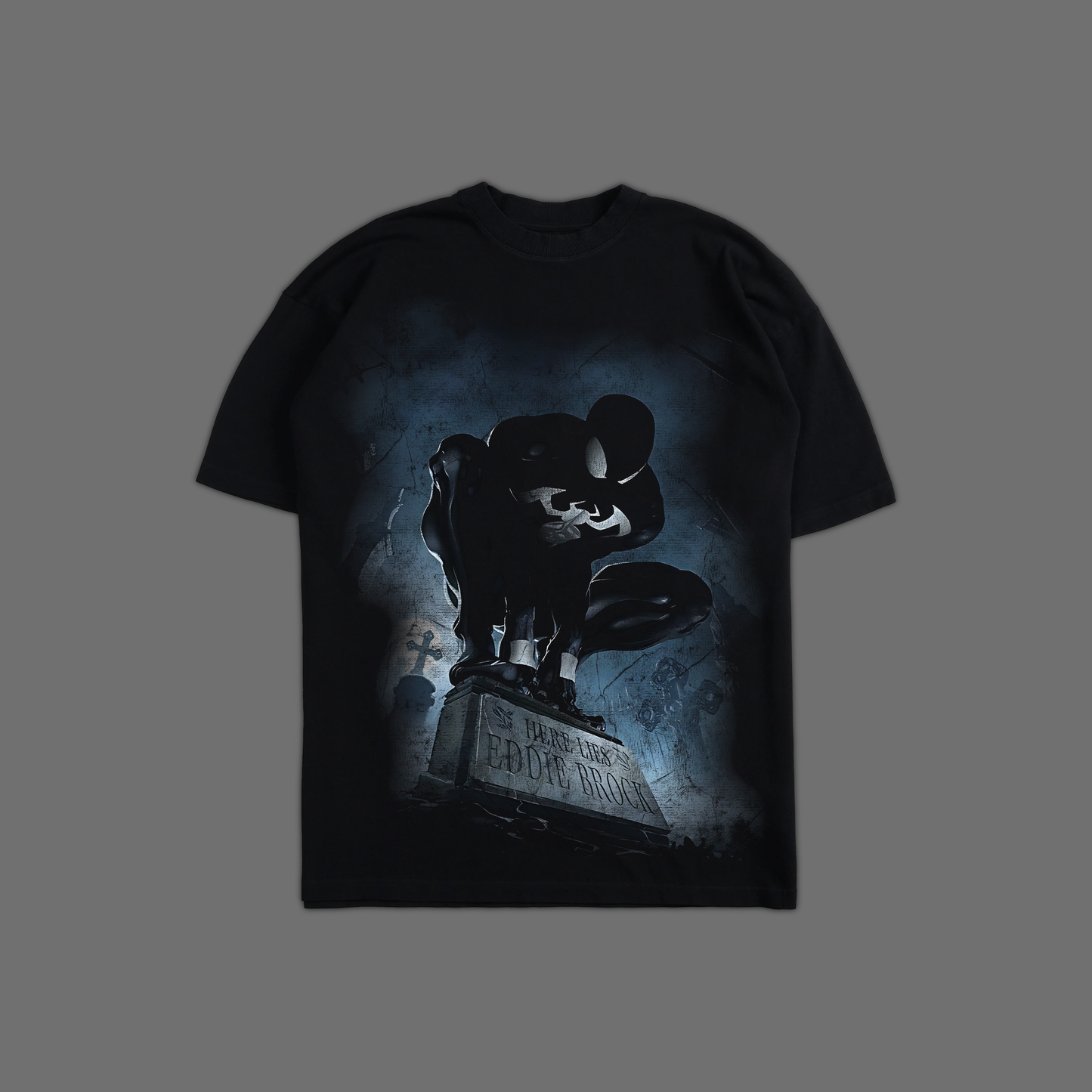 HERE LIES EDDIE BROCK 'EXCLUSIVE' OVERSIZED TEE IN BLACK