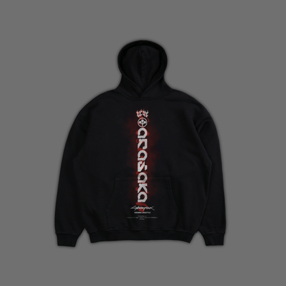 ARASAKA'S PUPPET 'LIMITED'OVERSIZED FLEECE HOODIE IN BLACK