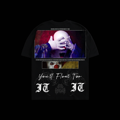 IT 1990: WE ALL FLOAT HERE 'LIMITED' OS TEE IN BLACK