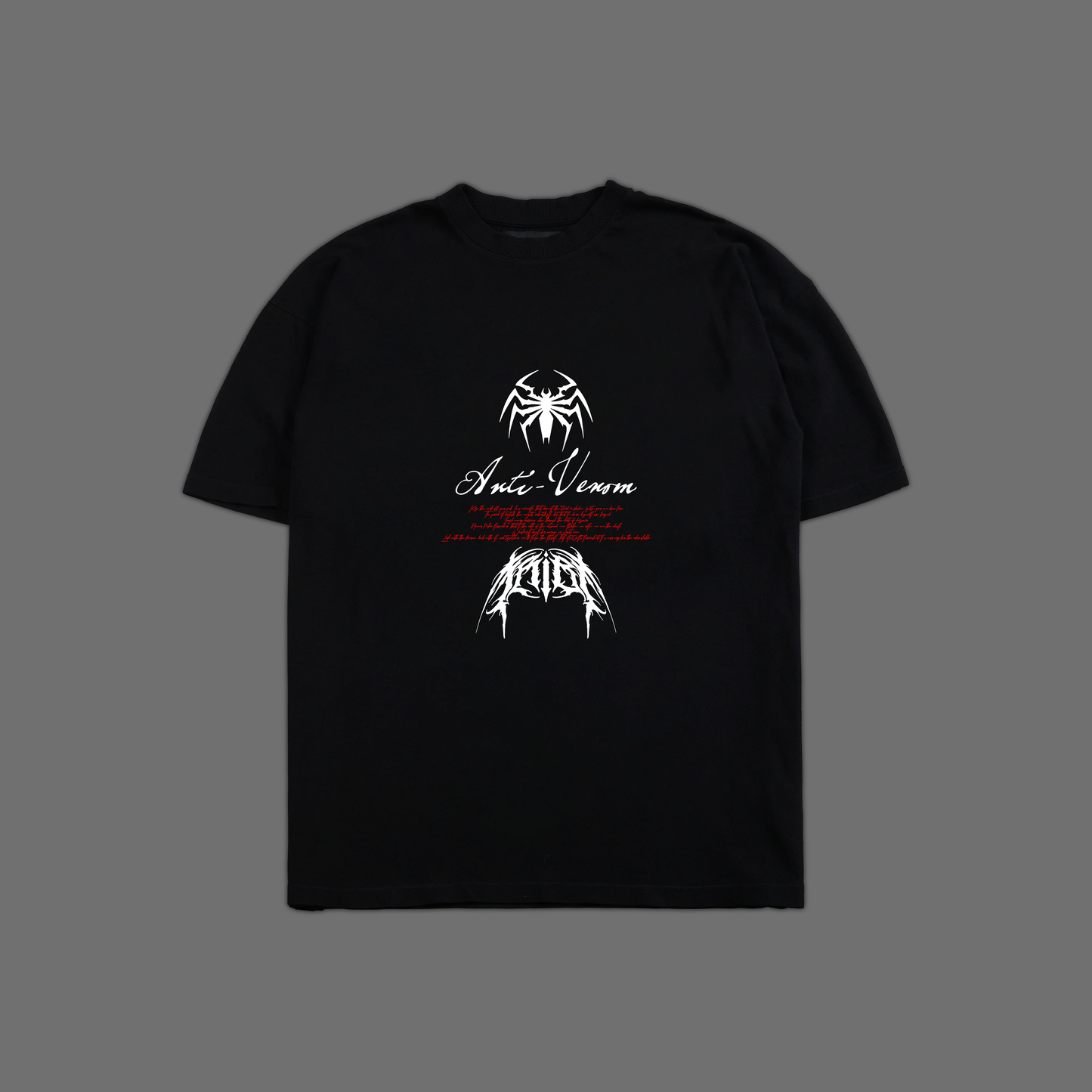 ANTI-VENOM 'EXCLUSIVE' OVERSIZED TEE IN BLACK