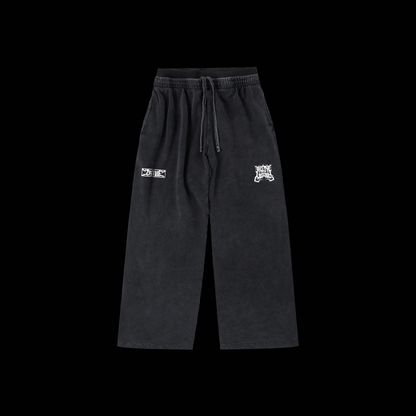 KILL THE NOISE | VINTAGE WASHED BAGGY WAIST SWEATS IN BLACK