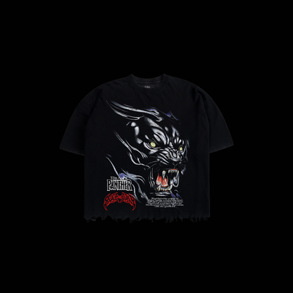 PANTHER'S LEGACY OS BOXY GRUNGE CUT-OFF TEE