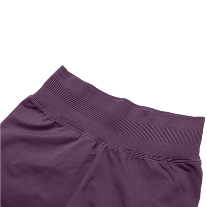 'dēmentō' DLFemme™ SEAMLESS MID-WAIST SHORTS IN PLUM