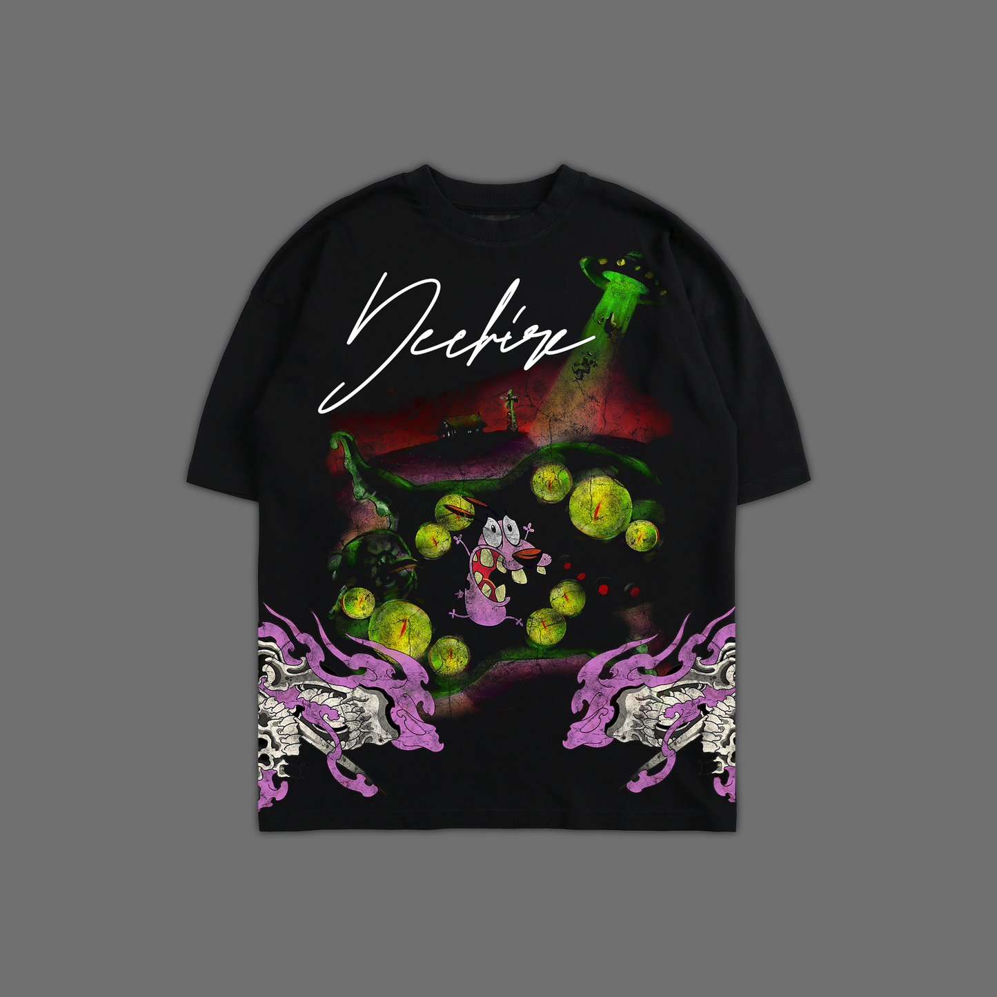 THE COWARDLY DOG '1 OF 1,000' OS TEE IN BLACK