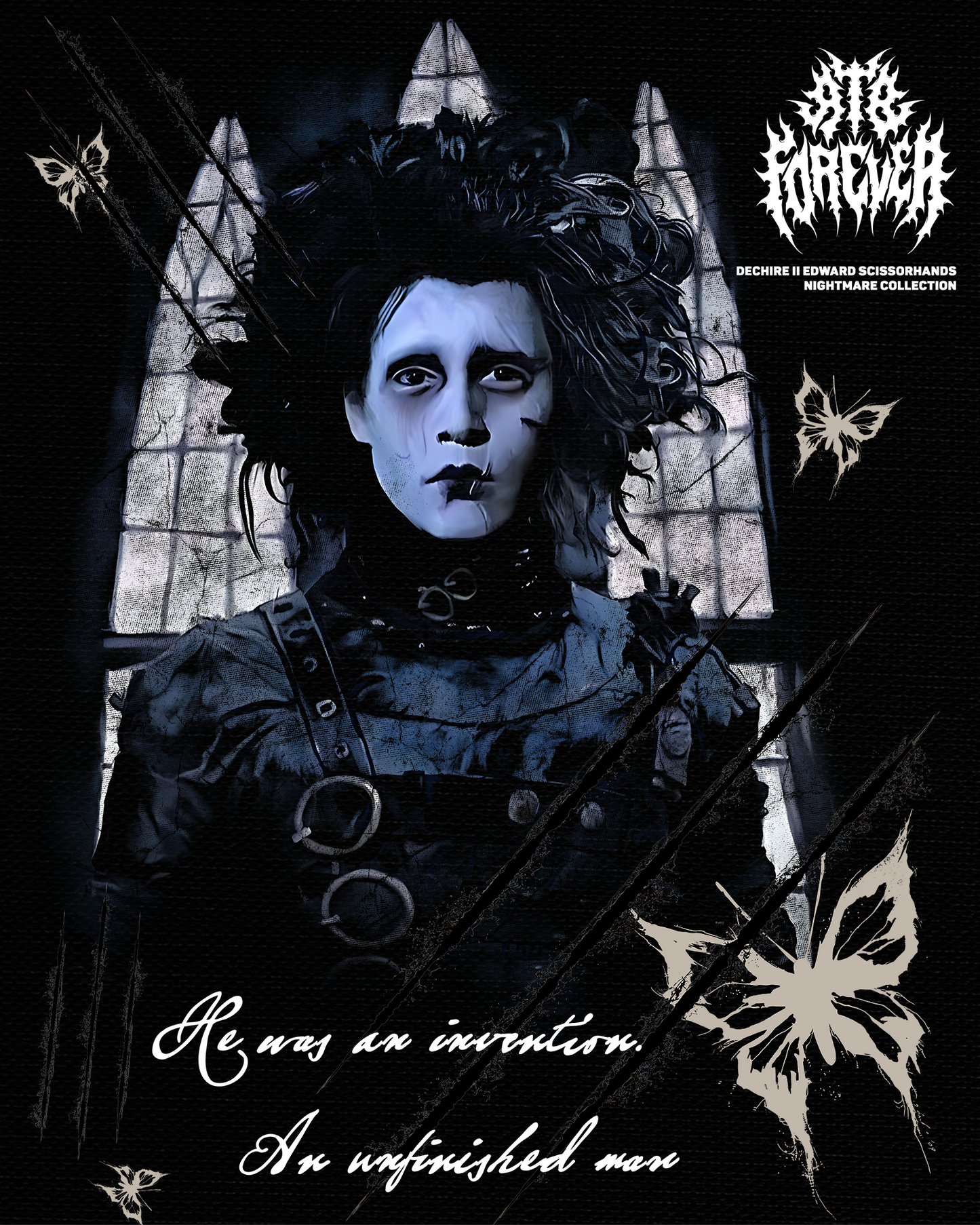 EDWARS SCISSORHANDS 'LIMITED' OVERSIZED TEE IN BLACK