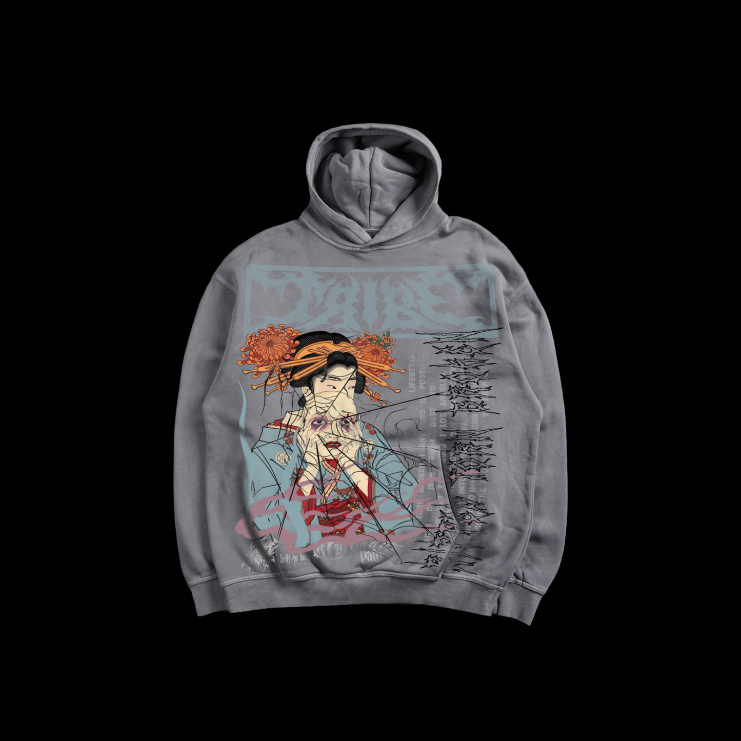 BEHIND THE MASK 'ULTRA HEAVYWEIGHT' OVERSIZED DS HOODIE IN GRAY