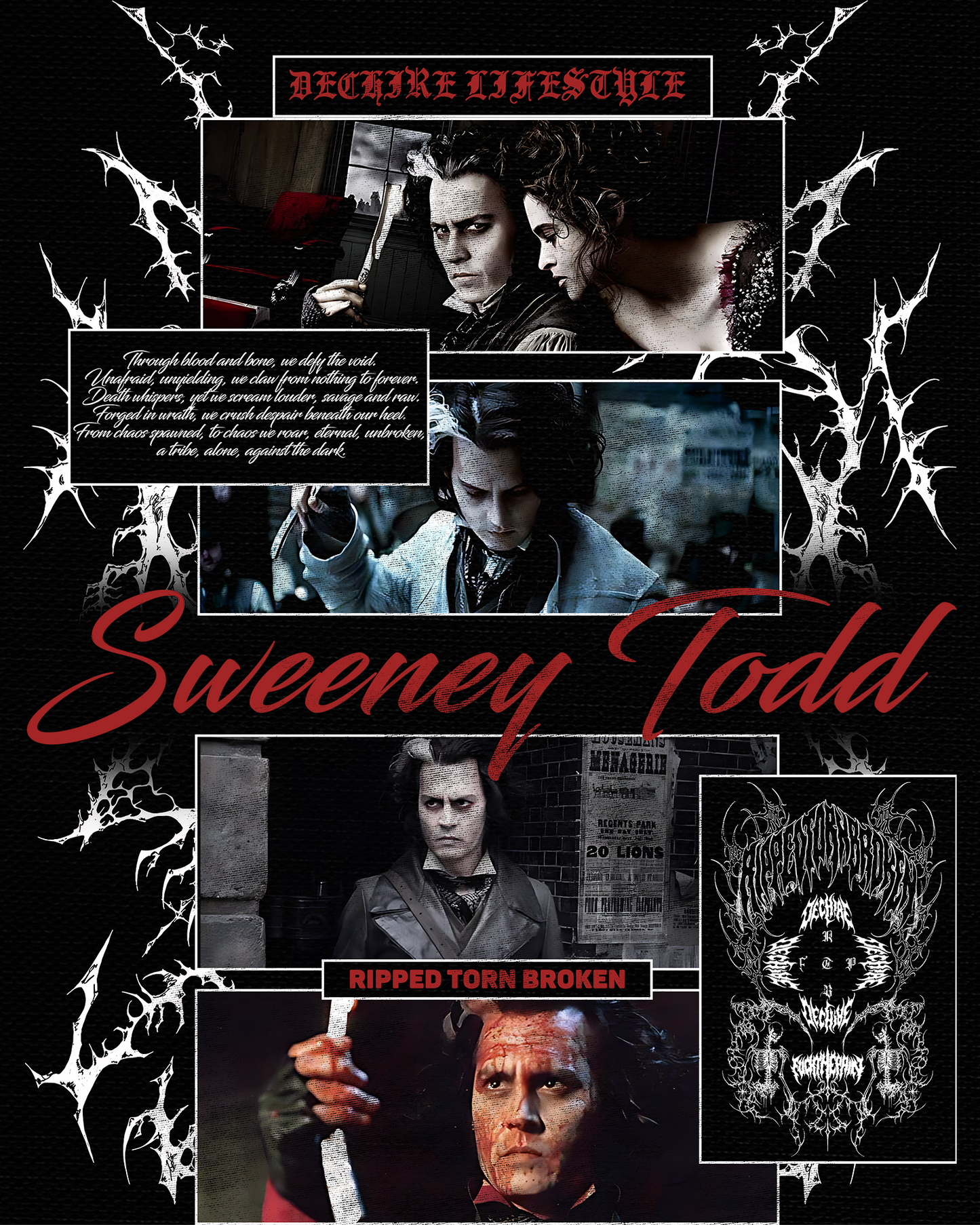 DEMON BARBER OF FLEET ST. 'LIMITED' OVERSIZED TEE IN BLACK