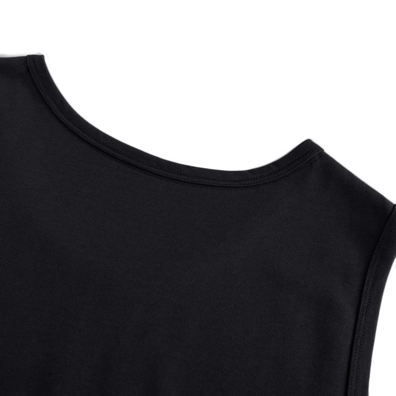 BLACK ON BLACK JERSEY COMBED LOOSE FIT TANK TOP