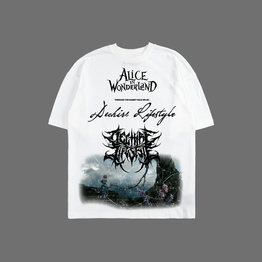 WONDERLAND 'LIMITED' OVERSIZED TEE IN WHITE