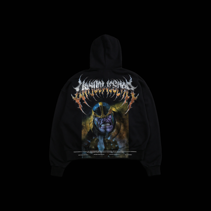 THANOS | INFINITY ABYSS DOUBLE ZIP BOX CUT CROP HOODIE IN SHADOW
