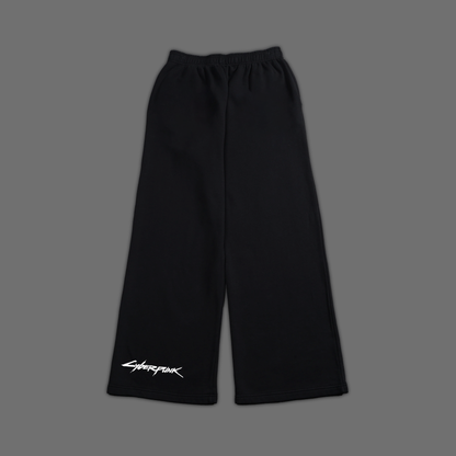 NETRUNNER WIDE LEG OS FLEECE SWEATS IN BLACK