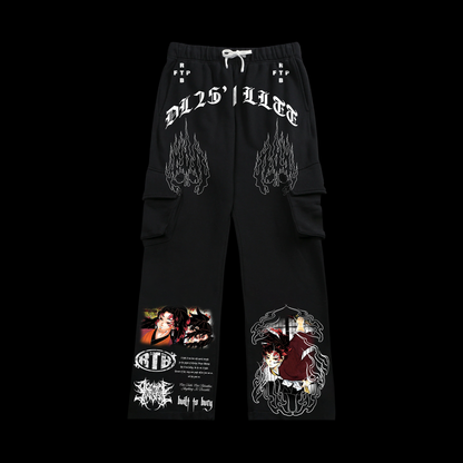 YORIICHI ' 1 OF 100' CARGO SWEATS IN SHADOW BLACK