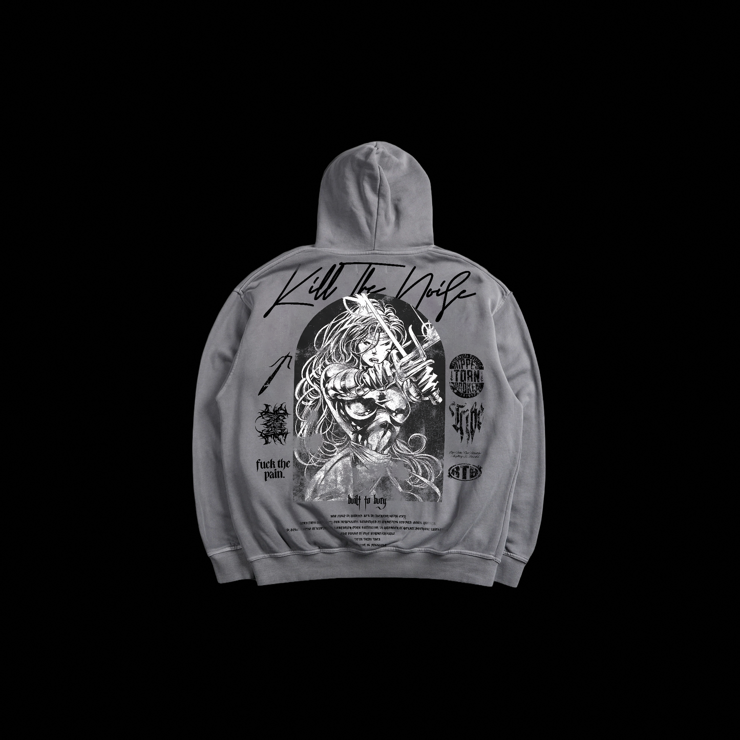 ELEKTRA 'CHAPTER 1' OVERSIZED BOX CUT HOODIE IN GRAY