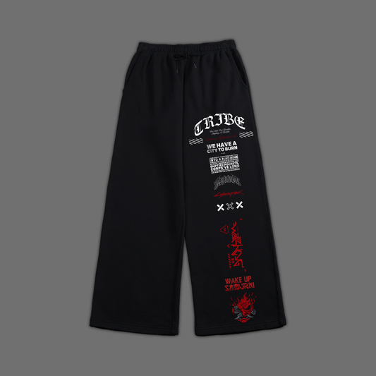 SILVERHAND'S WIDE LEG OS FLEECE SWEATS IN BLACK