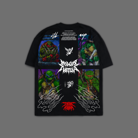 SHELL REAPER'S 'COMICS EDITION' OVERSIZED TEE IN BLACK