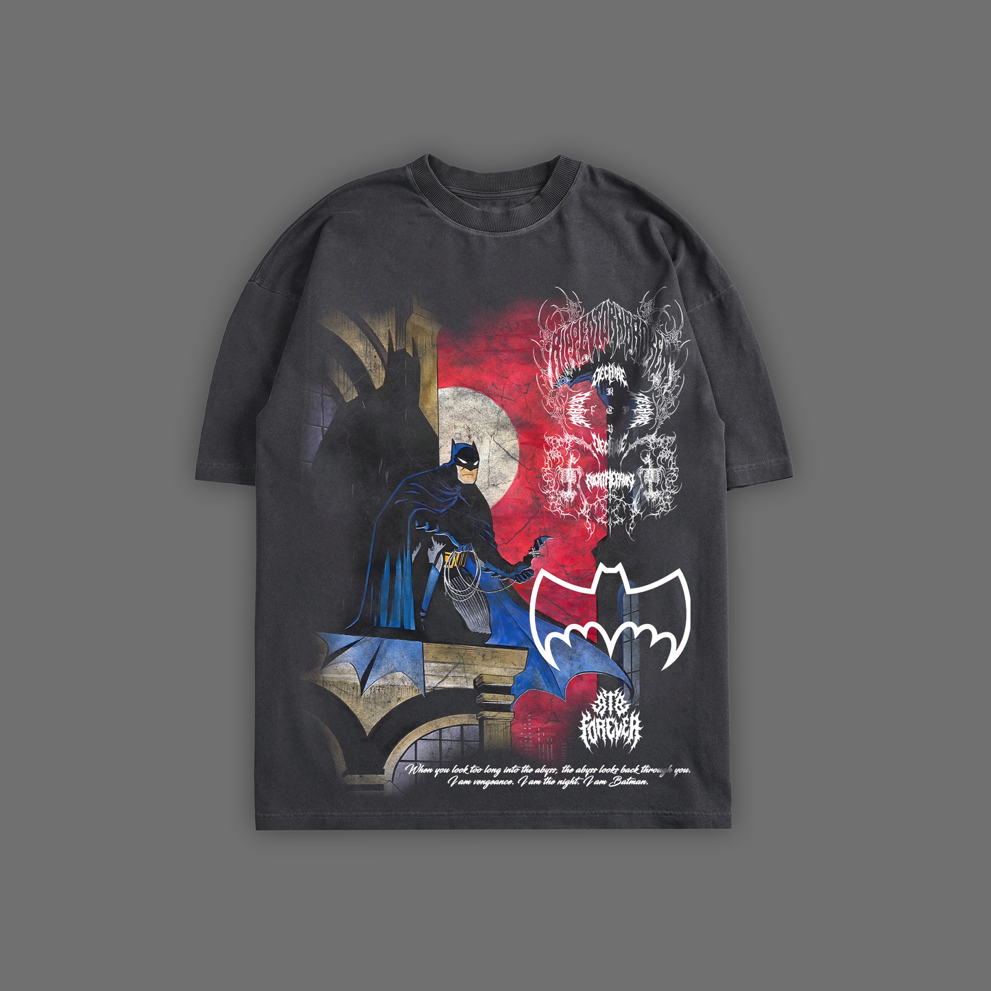 THE ANIMATED SERIES '1992 EDITION' OVERSIZED TEE IN BLACK & GRAY