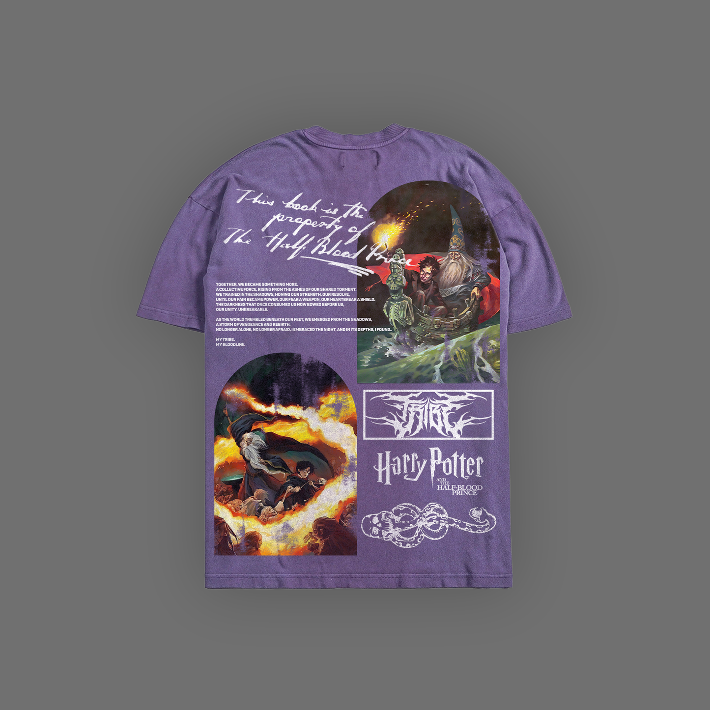 HALF-BLOOD PRINCE 'BOOK SERIES EDITION' OVERSIZED TEE IN LOTUS PURPLE & BLACK