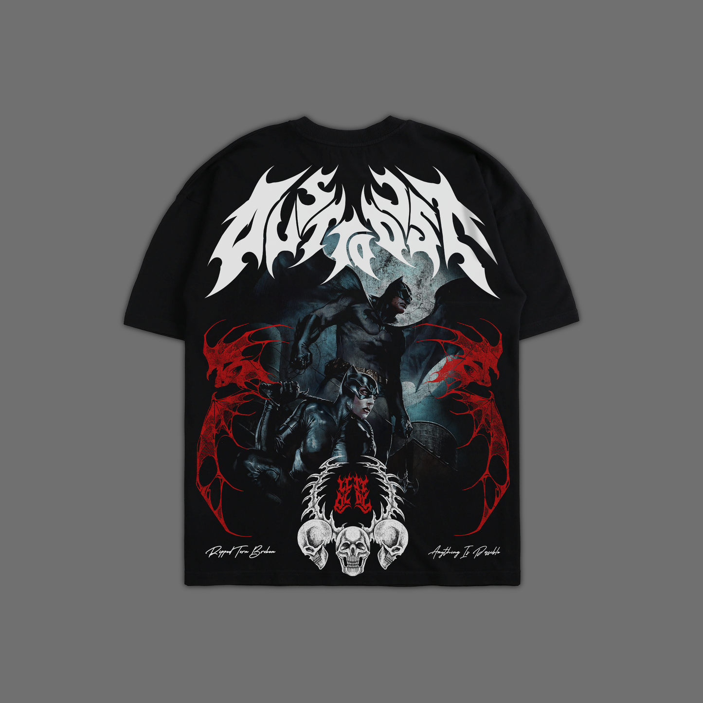 THE BAT & THE CAT 'LIMITED' OVERSIZED TEE IN BLACK