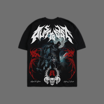 THE BAT & THE CAT 'LIMITED' OVERSIZED TEE IN BLACK