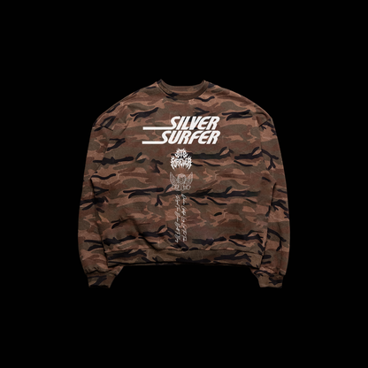 SILVER SURFING OS CREWNECK IN CAMO