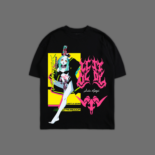 REBECCA | WHAT'S UP CHOOM? 'LIMITED' OVERSIZED TEE IN BLACK