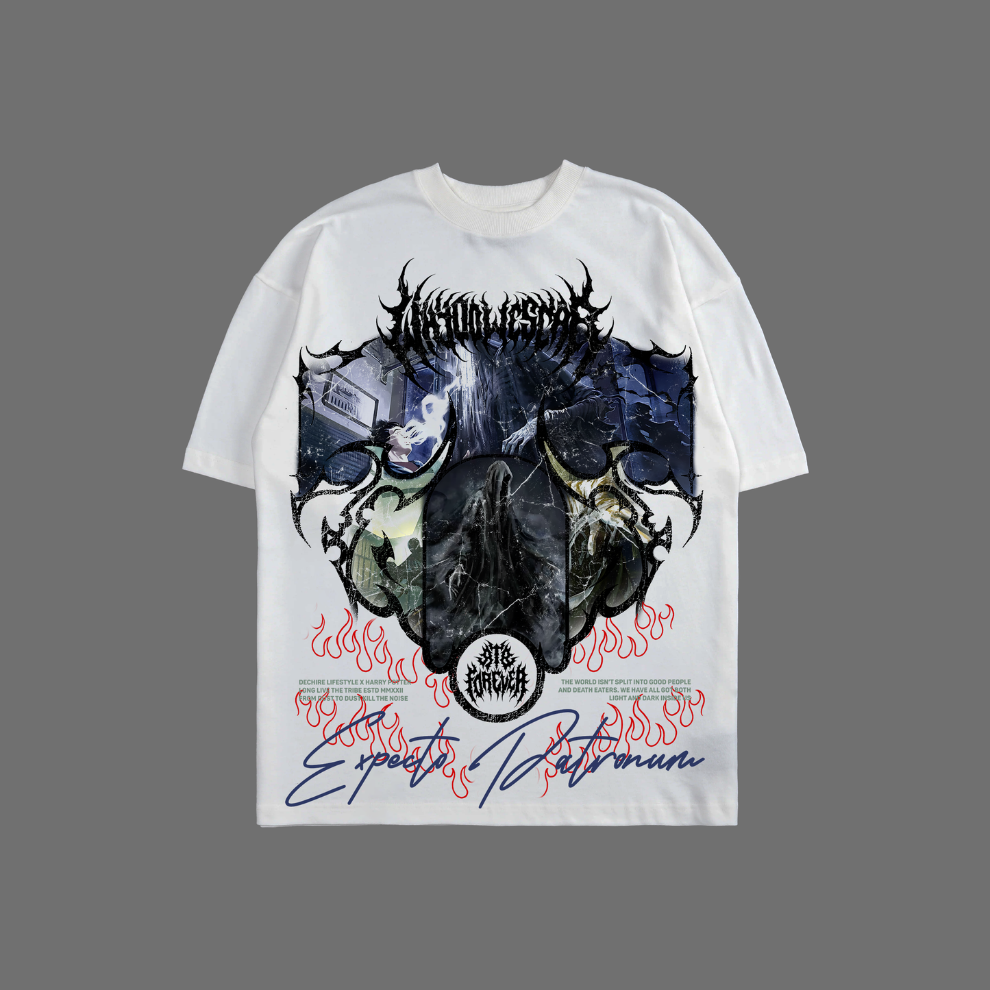 dēmentō 'LIMITED' OVERSIZED TEE IN WHITE