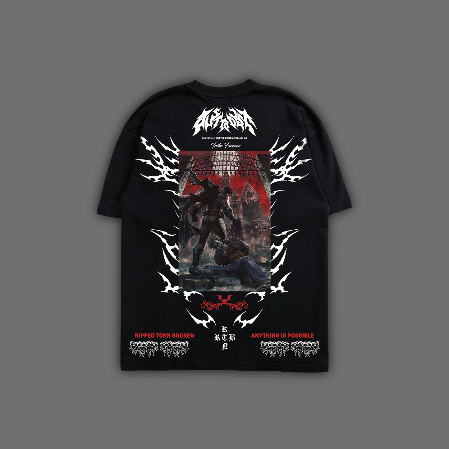 BACK TO ARKHAM 'LIMITED' OVERSIZED TEE IN BLACK