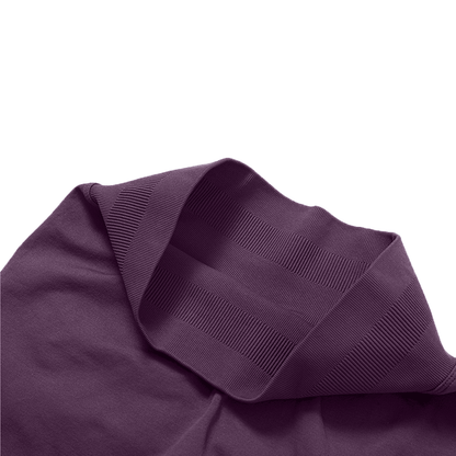 'dēmentō' DLFemme™ SEAMLESS MID-WAIST SHORTS IN PLUM