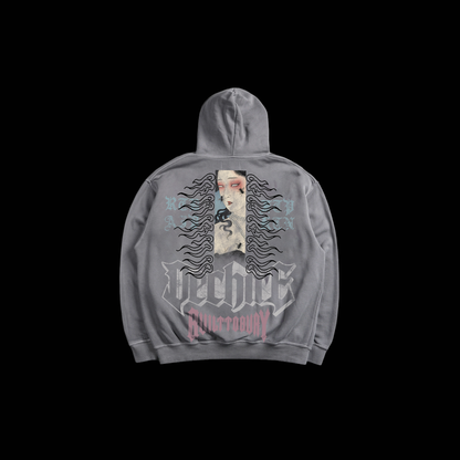 BEHIND THE MASK 'ULTRA HEAVYWEIGHT' OVERSIZED DS HOODIE IN GRAY