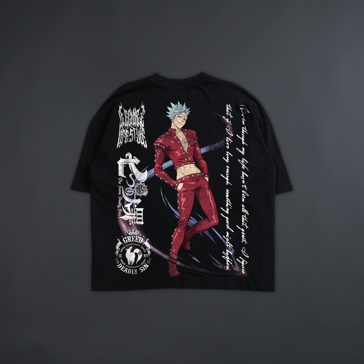 BAN: GREED 'LIMITED' OVERSIZED BOXY TEE IN BLACK