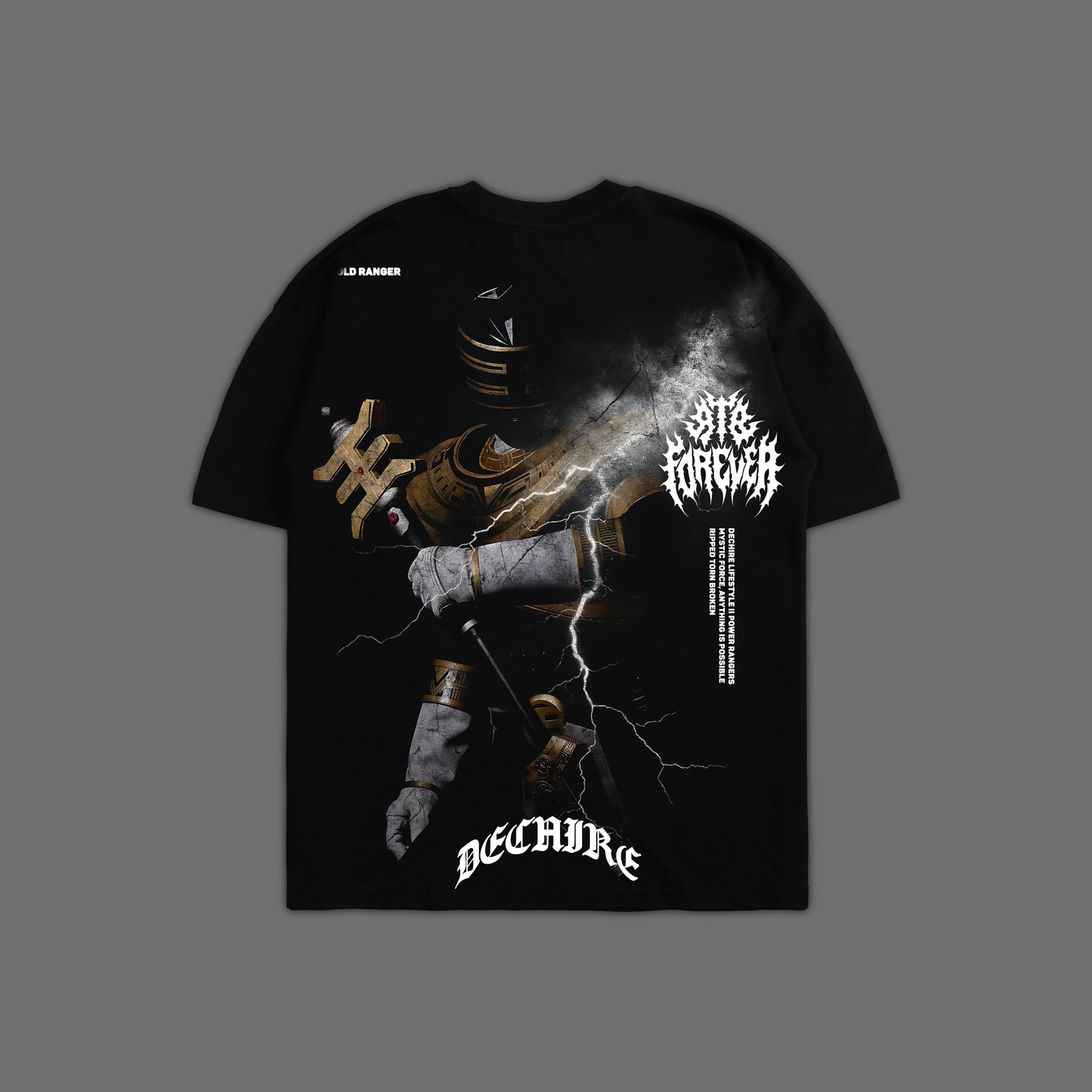 ZEO || GOLD RANGER 'LIMITED' OVERSIZED TEE IN BLACK