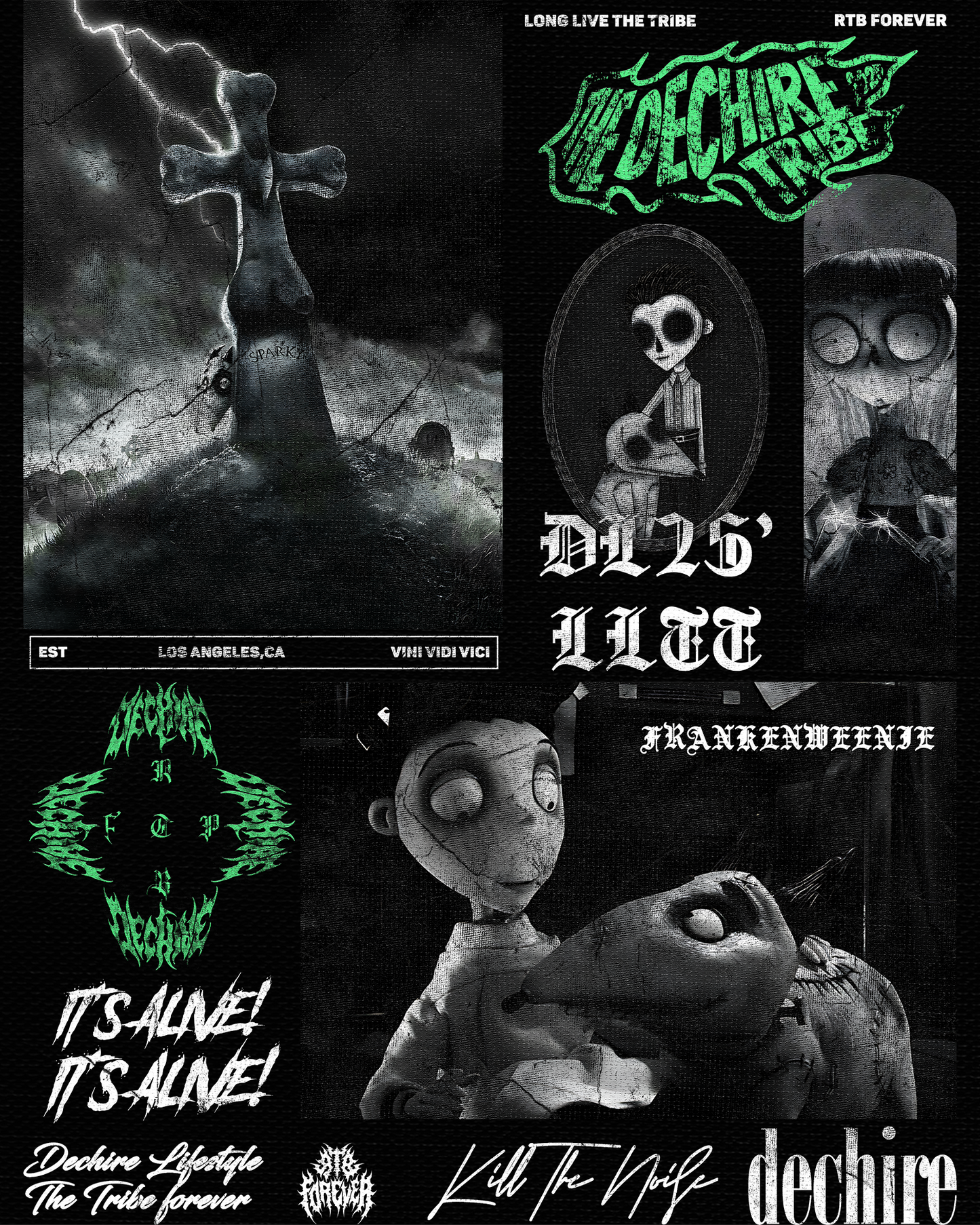 FRANKENWEENIE 'LIMITED' OVERSIZED TEE IN BLACK OR GRAY