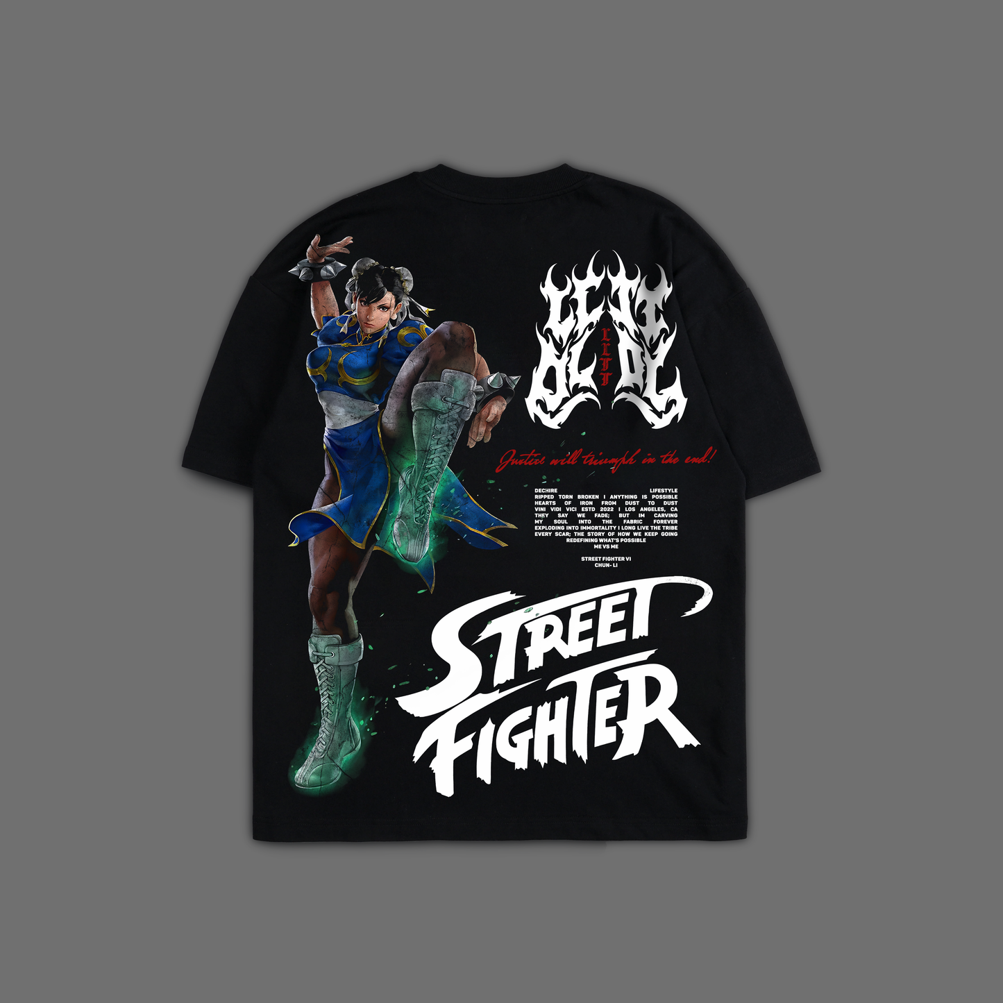 SF | CHUN-LI 'LIMITED' OVERSIZED TEE IN BLACK