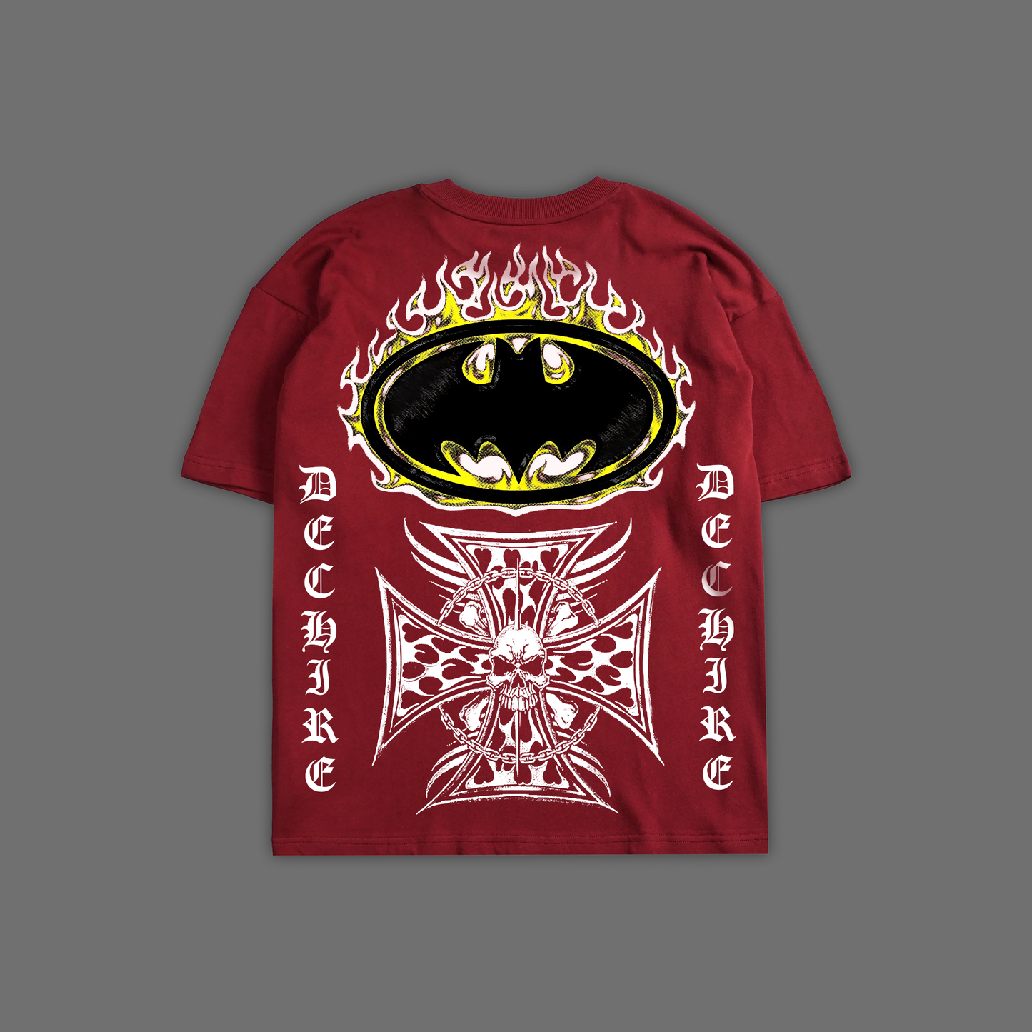 CAPED CRUSADER 'LIMITED' OVERSIZED TEE IN BLOOD RED