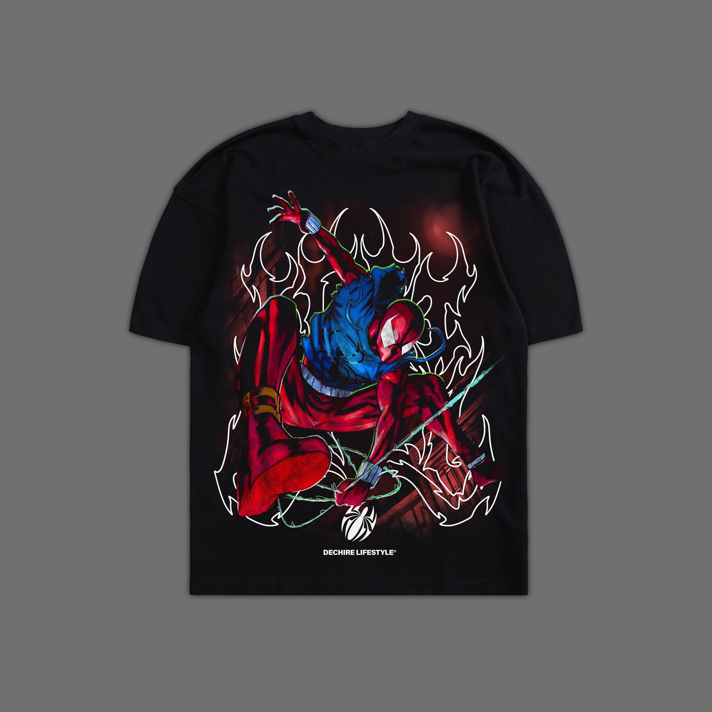 BEN REILLY: SCARLET SPIDER-MAN 'EXCLUSIVE' OVERSIZED TEE IN BLACK