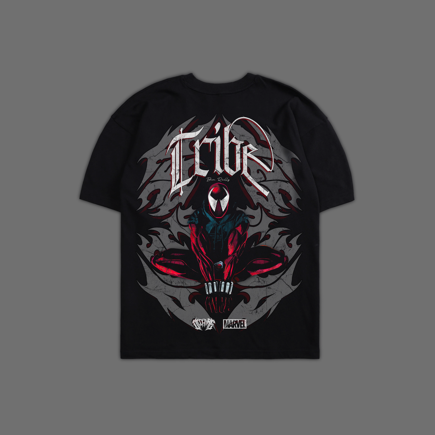 BEN REILLY: SCARLET SPIDER-MAN 'EXCLUSIVE' OVERSIZED TEE IN BLACK