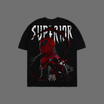 SUPERIOR SPIDER-MAN 'EXCLUSIVE' OVERSIZED TEE IN BLACK